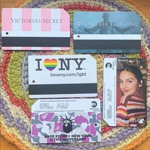 Colorful Card Collection Transit NYC collectible new metrocard lot of 5 cards